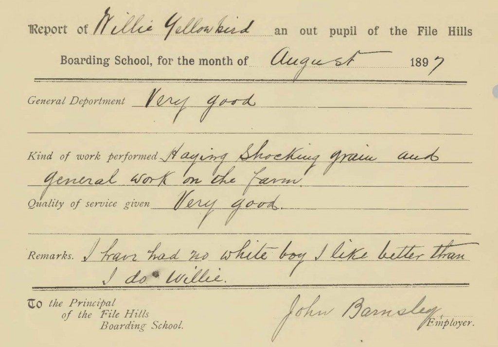 Students were sent to farms to work as part of their education.  Baird Papers, G1849