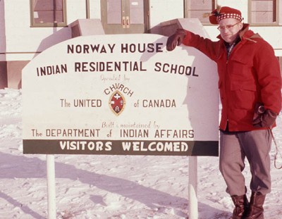 The Residential Schools were operated as a partnership between the church and the federal government.  Unidentified man, c1959.  UCCArchivesWpg mcmillan 278